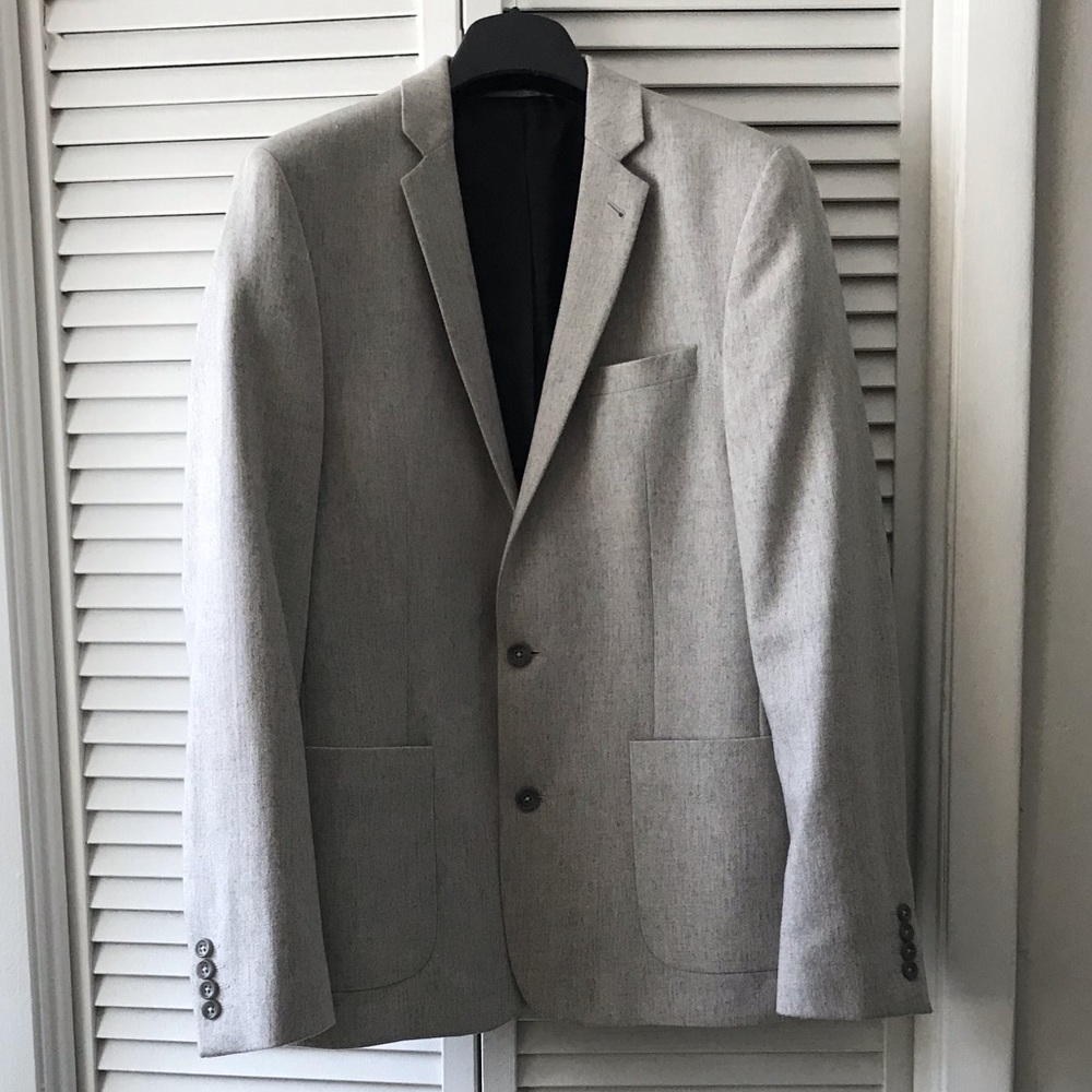 ASOS Skinny Blazer in Gray Wool Mix 40R
